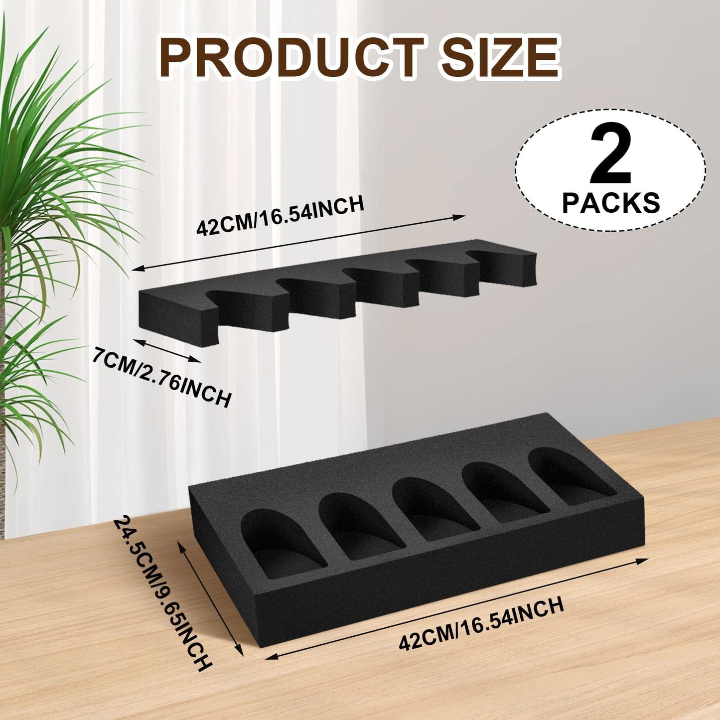 Geelin 2 Set Foam Gun Rack Gun Safe Accessory Universal Gun Safe Organizer with Magnetic Strip and Holder for Butt Stocks Shotgun Rifle Rack Rifle Rest Holder for Metal Gun Storage Gun Cabinet Gifts