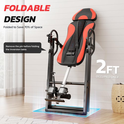 YOLEO Inversion Table Training Equipment Massage & Heat Inversion Table ITM280 Back Pain Relief Equipment w/Remote Control, Decompression Table, Heavy Duty up to 320lbs
