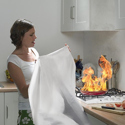 LUXJET Emergency Fire Blanket for Home Kitchen Fiberglass Suppression Fire Blanket, Fire Extinguisher for Camping, Kitchen, Boat, Car & Office, Amusement Building (1PC, 3.3ft x 3.3ft)