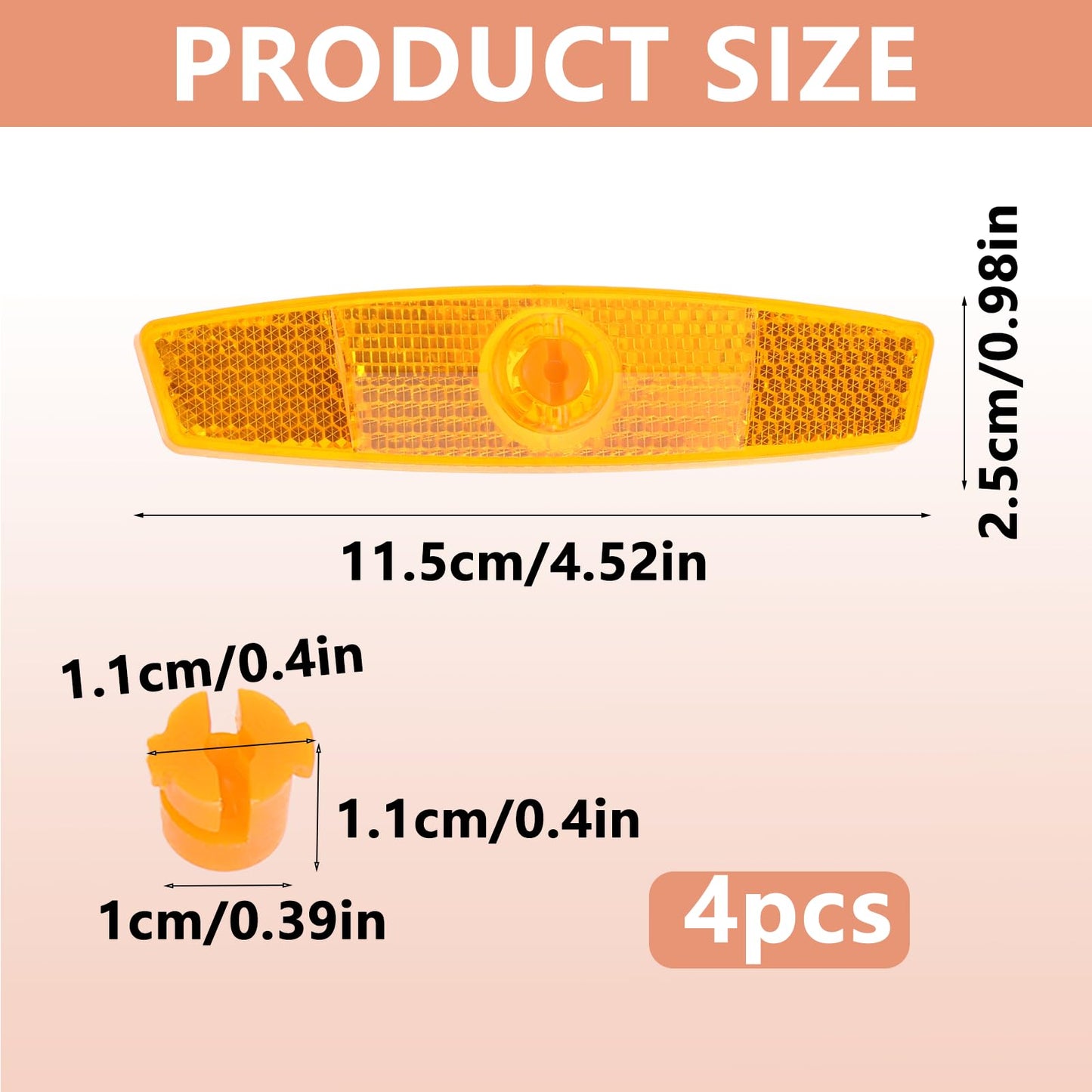 4 PCS Bicycle Wheel Spoke Reflectors Accessories, Bike Front and Rear Reflectors Mountain Bike Safety Warning Reflectors for Night Cycling, Handlebar, Seatpost Bike Front and Rear Reflectors