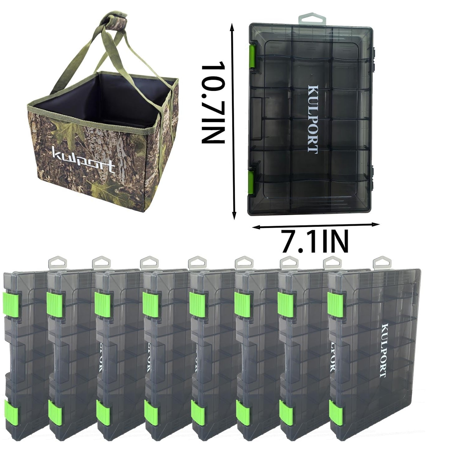 KULPORT Fishing Tackle Bag Fishing Bags With 8 3600 Boxes for Freshwater Fishing or Saltwater Fishing Non-Slip Shoulder Strap & Suitable for 3700/3600/3500 Tackle Box