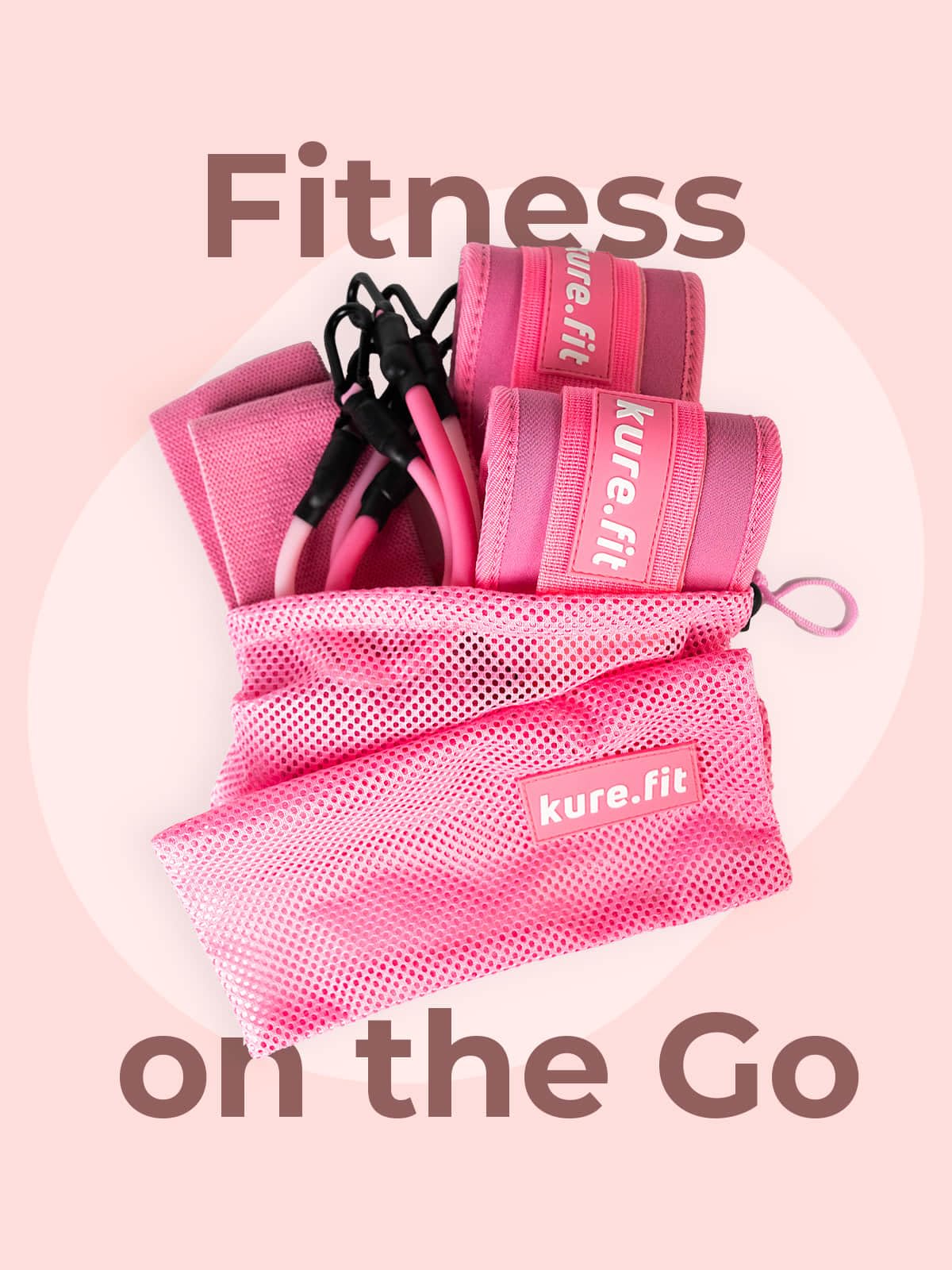 kure.fit Wrist & Ankle Weights (Pink) + Ankle Resistance Bands Cuffs (Pink) Bundle