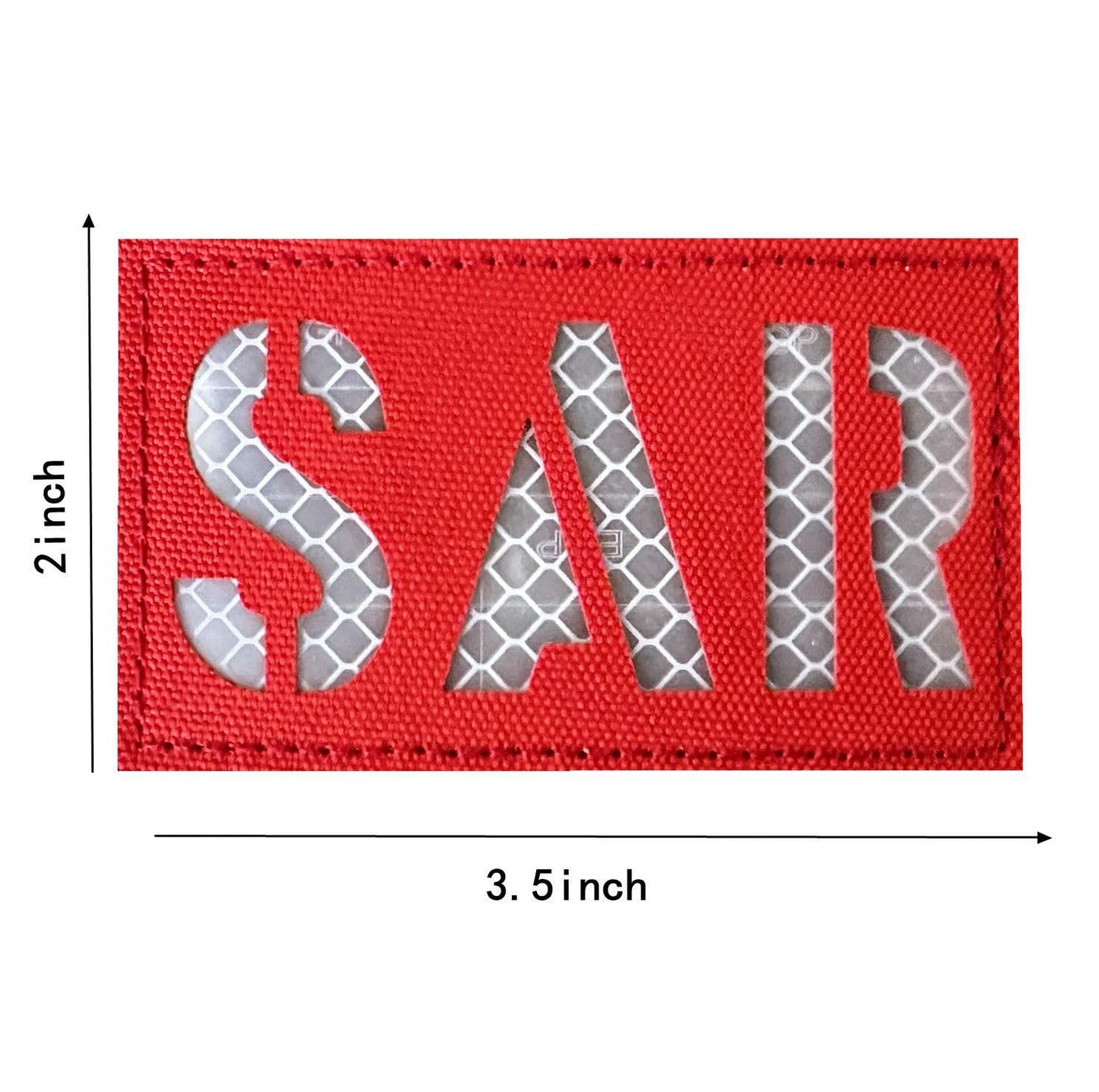 2 Pack Reflective Search and Rescue SAR Patch with Hook Back for Service Harness Tactical Vest Patch (SAR-1)