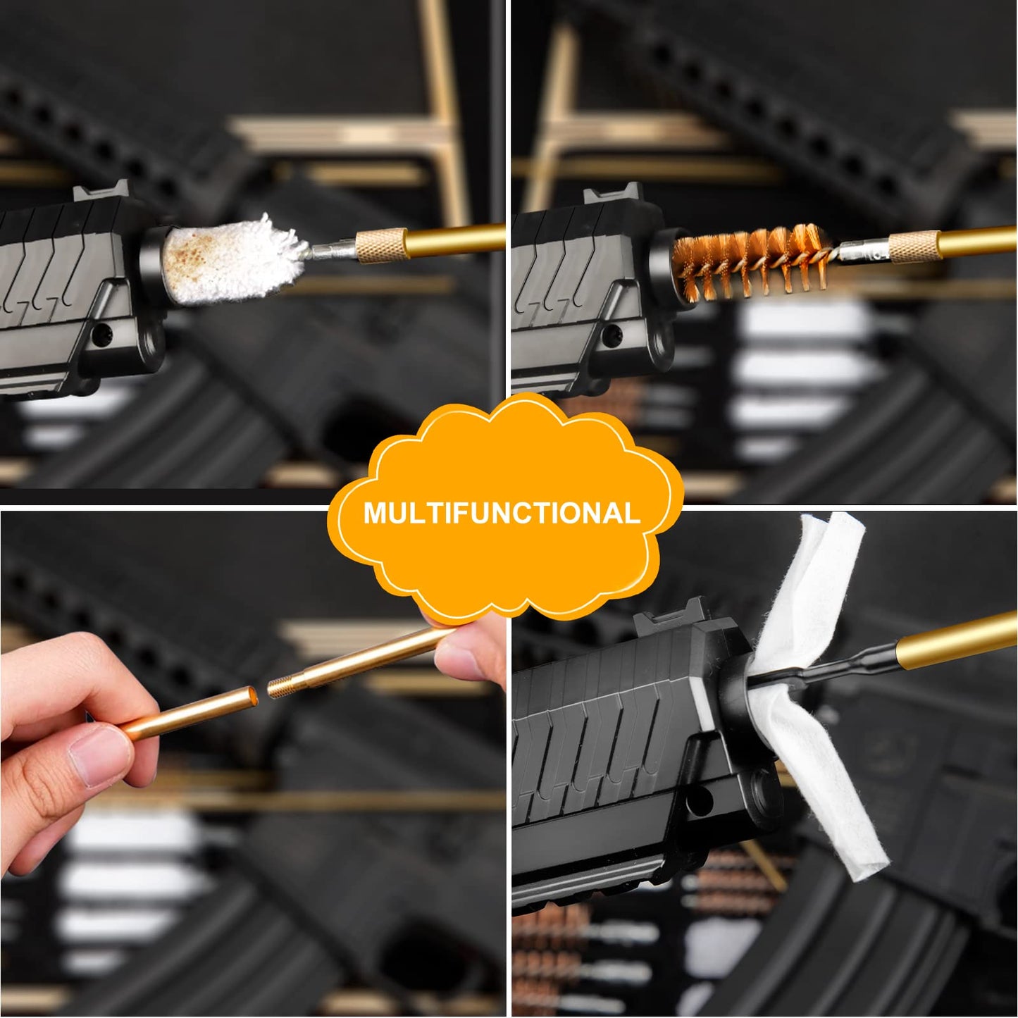 KLOLA Gun Cleaning Kit Universal, Rifle Pistol Shotgun Handgun Cleaning Kit with Case, Universal Gun Cleaning Kit Gun Accessories Brushes for All Caliber Guns