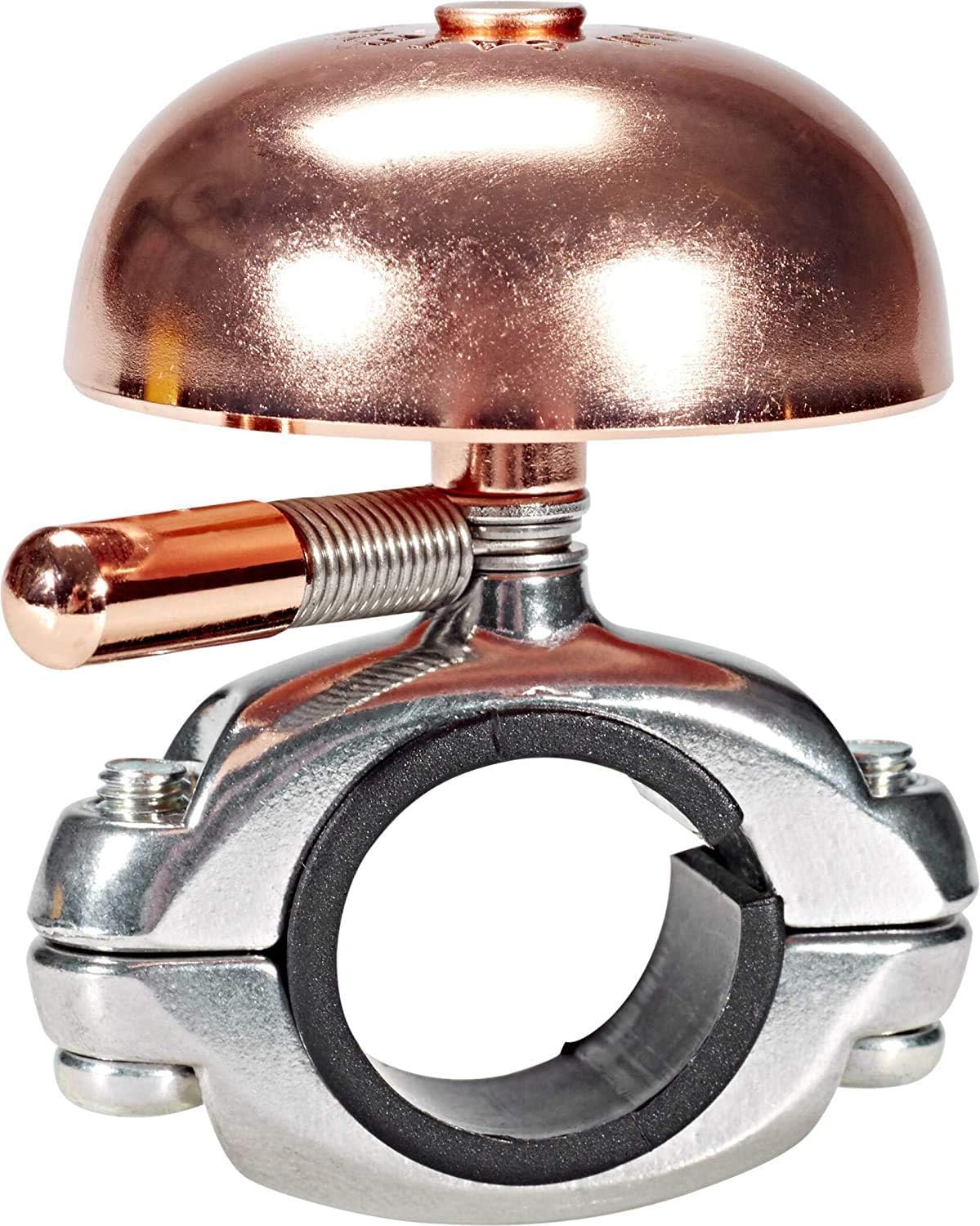 CATEYE OH-2200 Yamabiko Bicycle Bell – Classic Brass Bike Bell with Loud 85 Decibel Sound for Safety, Fits Road, MTB, Kids Bikes, Aluminum Bolt-on Design