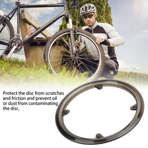 Chainring Chain Guard, Sprocket Protective Cover with 4 Holes Plastic Chainwheel Protective Guard Cover Black