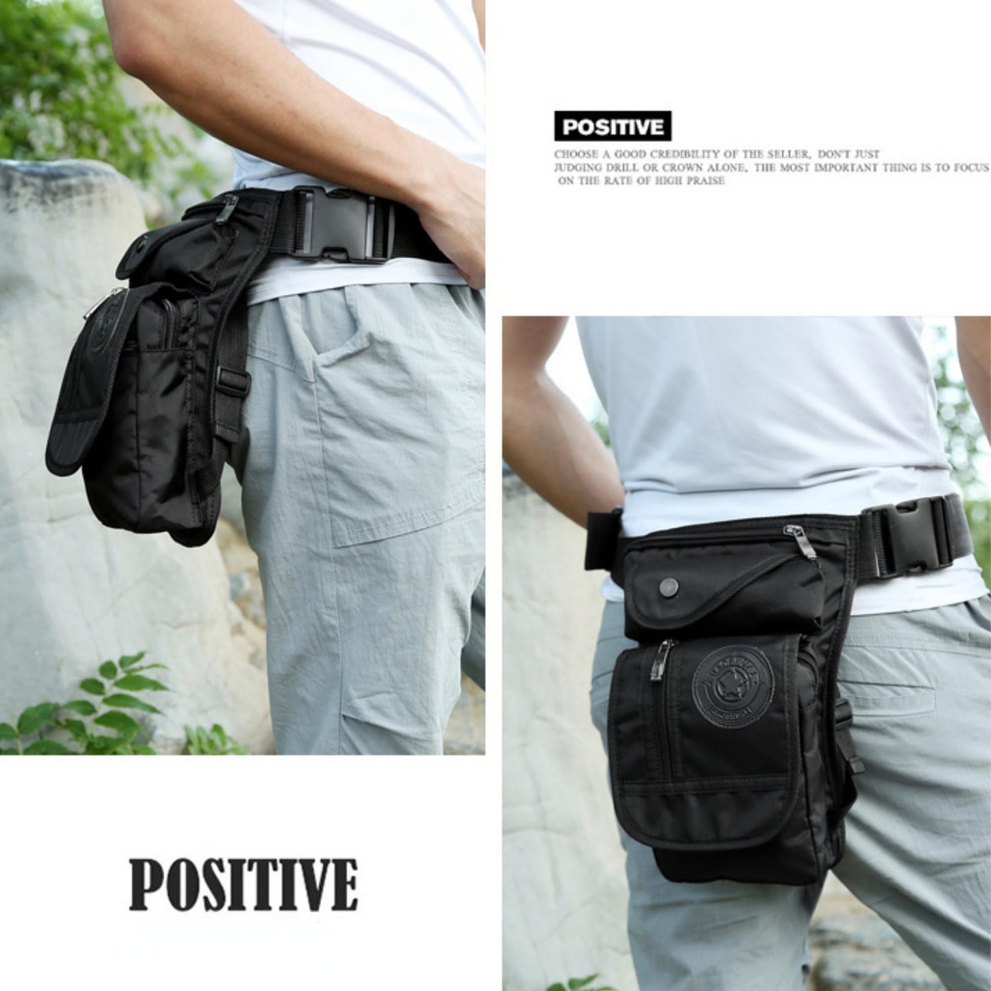 Drop Leg Bag Outdoor Waist Pack for Men Women Tactical Military Motorcycle Bike Cycling Multi-Pocket Waist Fanny Pouch Travel Hiking Climbing Thigh Bag Pocket