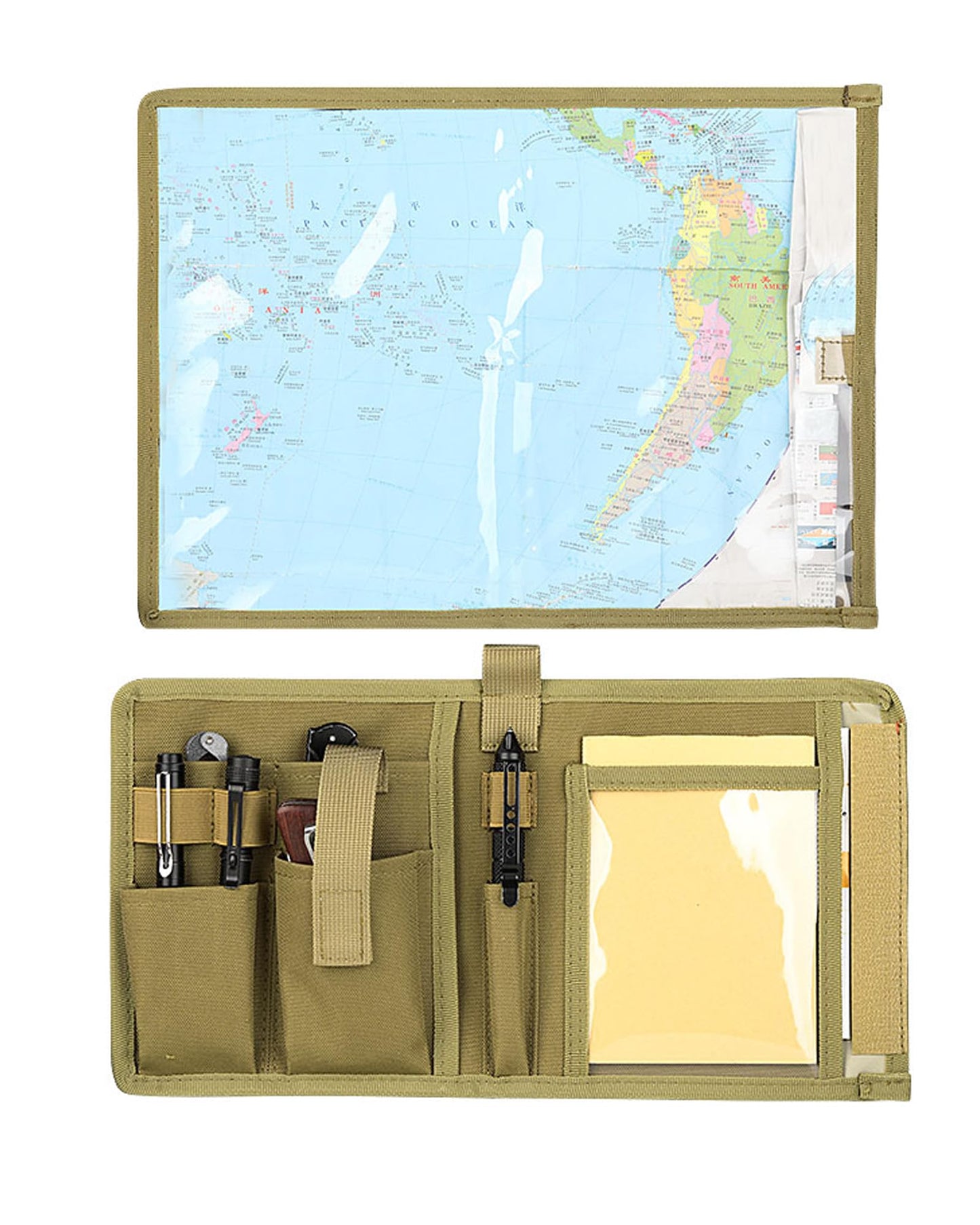 GEEDUD Map Case, Tactical Notebook, Multifunctional Water-Resistant Map Case for Military Hiking, Tactical, Outdoor Activities(CP)