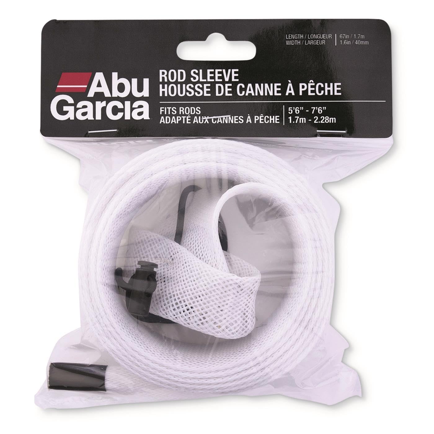 Abu Garcia® Premium Fishing Rod Sleeve, 67 in., Lightweight and Extremely Durable Woven Nylon PET Fishing Rod Cover, Reinforced Tip, Easy-Close Drawstring