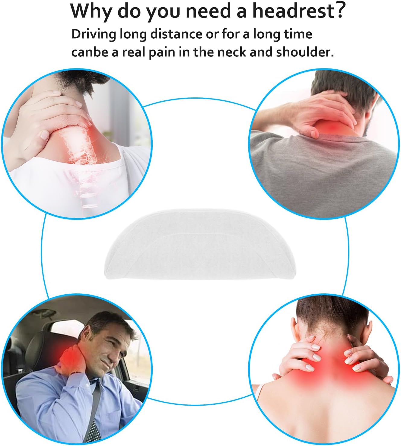 Lumbar Support Pillow Ergonomic Memory Foam Lumbar Pillow for Lower Back Pain Relief - Back Cushion for Driving, Chair Support for Car, Office & Gaming Chairs (Black, 1PC)