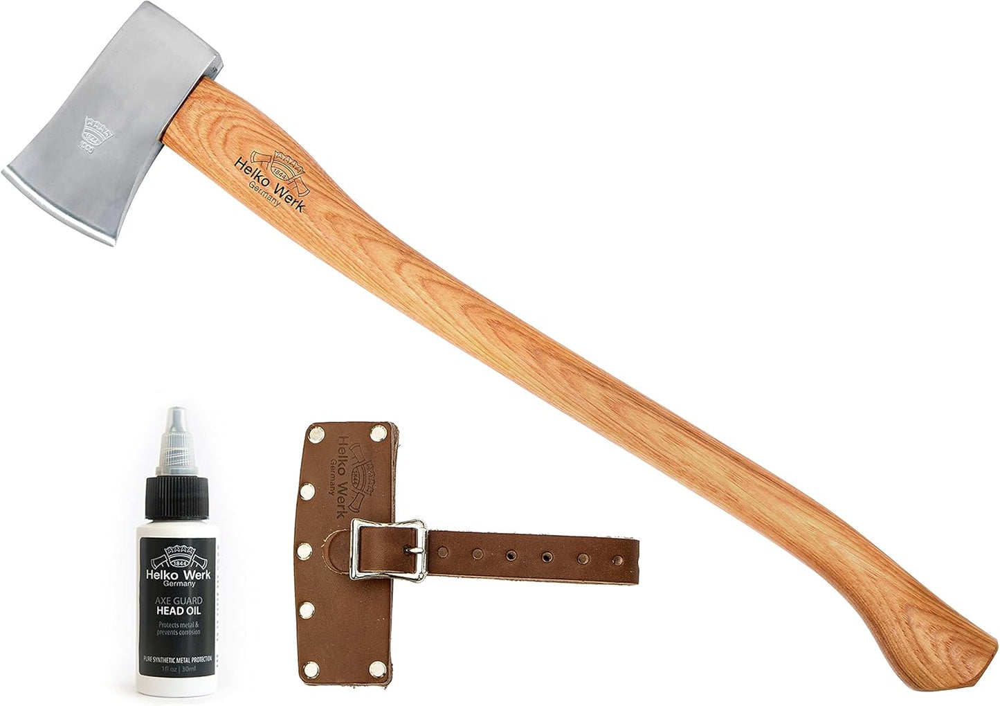 1844 Helko Werk Germany Classic Journeyman Pack Axe - Made in Germany Lightweight and Compact Backpacking Axe and Bushcraft Axe for Camping - Head 1.5 lbs, Handle 20 in. (Journeyman) #11441