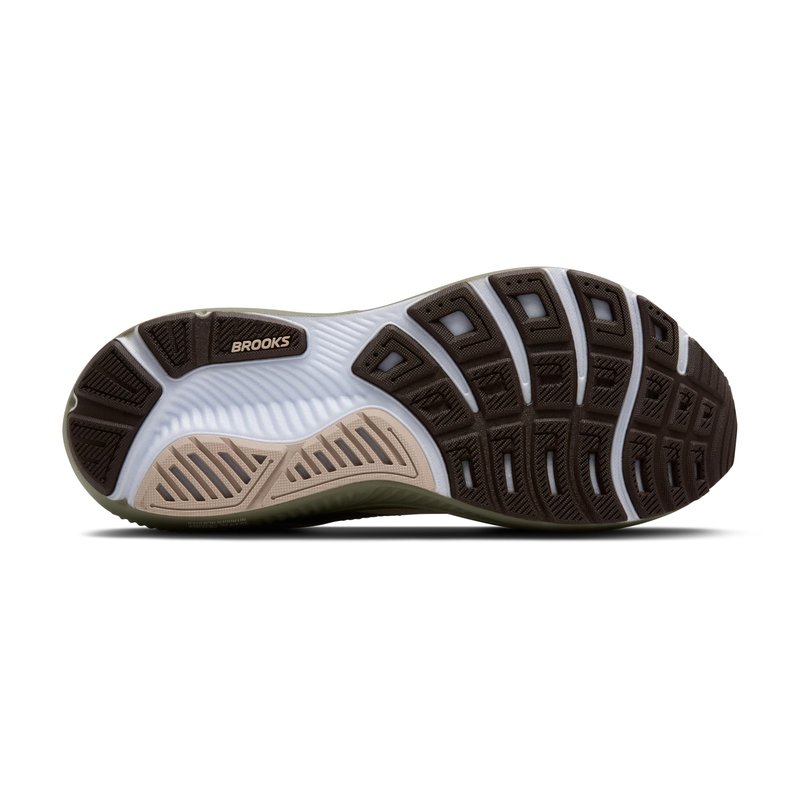 Brooks Men’s Ghost 17 Neutral Running Shoe - Chateau Gray/Brown/Olive - 10 Medium