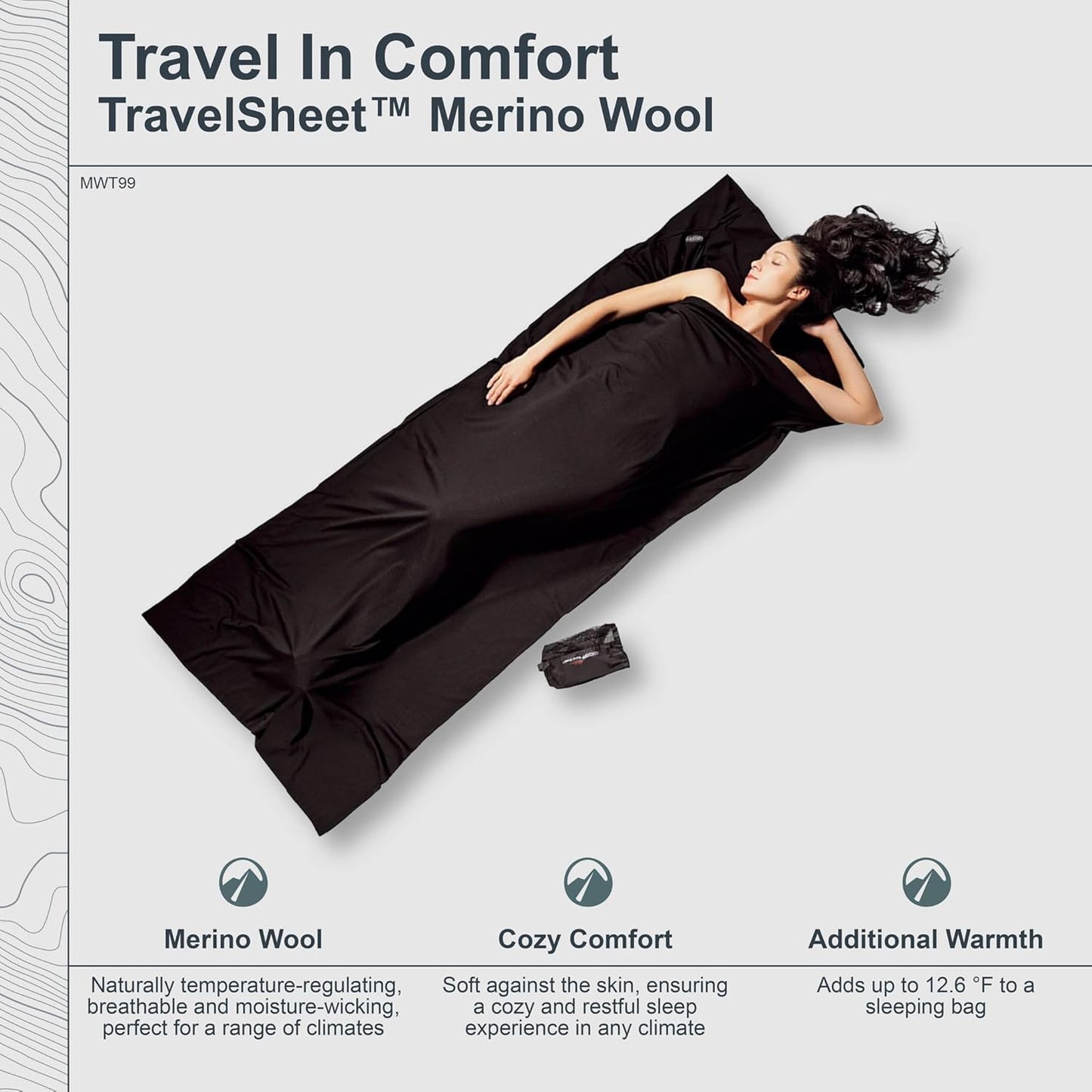 cocoon - Premium - Merino Wool/Silk Travel Blanket - Cozy, Soft, Warm, Lightweight - Graphite Grey