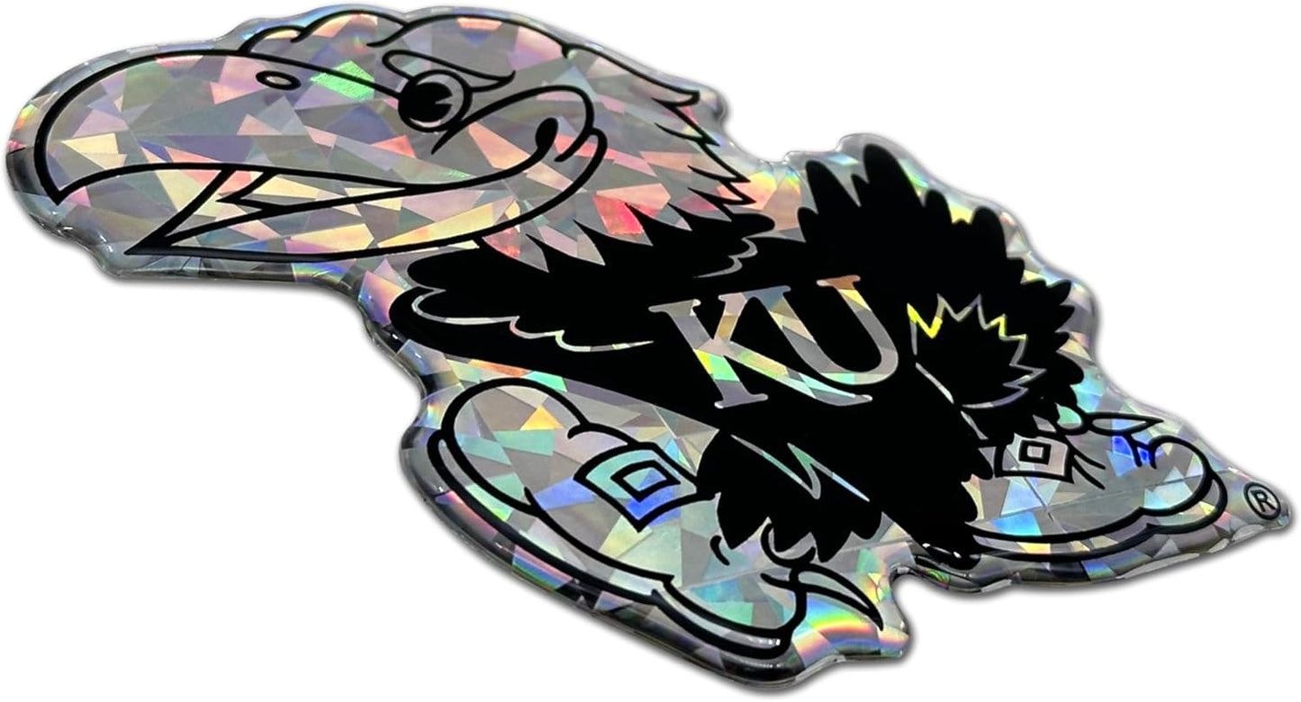 Kansas Jayhawks Reflective Decal - Premium 3D All-Weather Sticker for Car, Laptop & More
