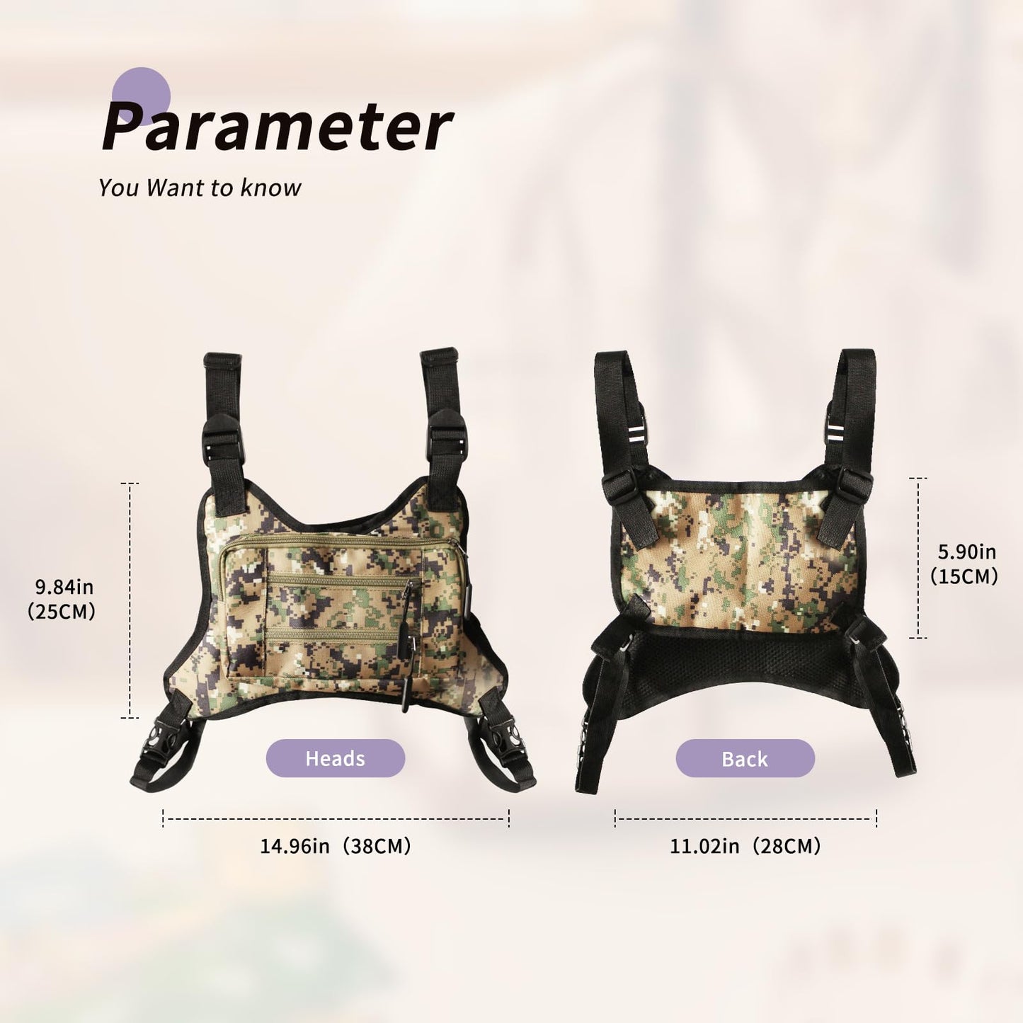 AfitLulu Outdoor Chest Bag for Men, Breathable Tactical Vest with Adjustable Shoulder Straps, Sports Running Vest for Men (Black)