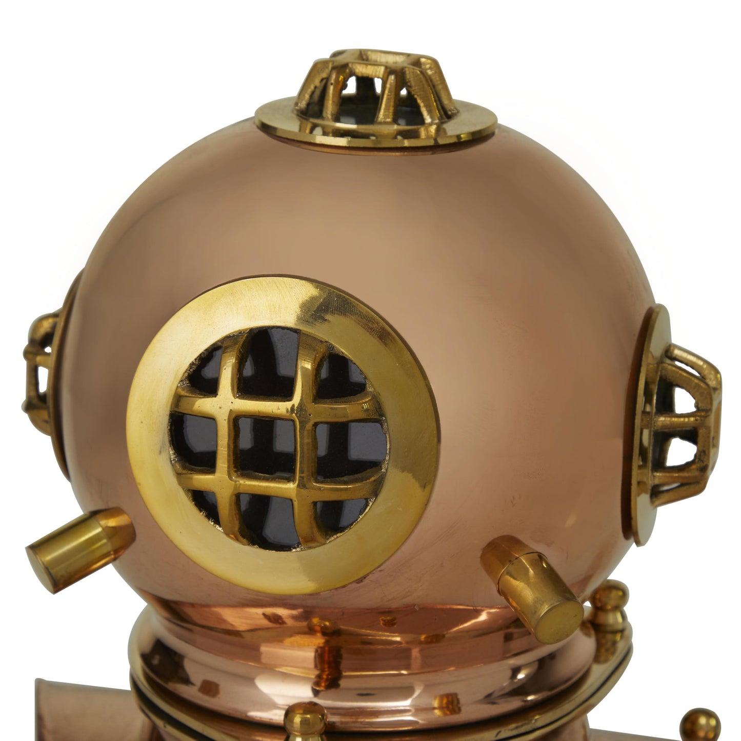 Deco 79 Metal Diver Helmet, 8" x 7" x 8", Brass