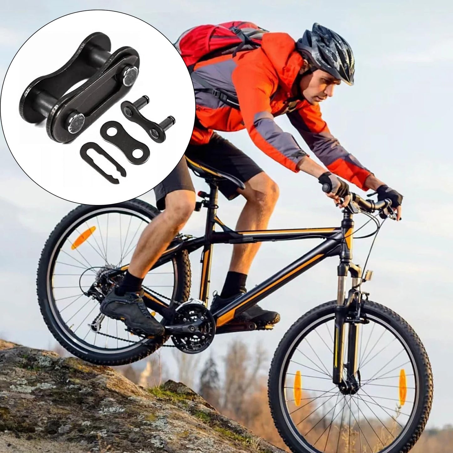 20-Pack Bike Chain Metal Master Link - Removable Quick Split Links for Bicycle, Mini Bike, Mountain Bike and Motorcycle Chain Repair