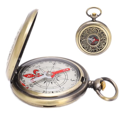 Portable Compass, Shockproof Brass Hollow Camping Survival Tools Navigation for Outdoor Hiking