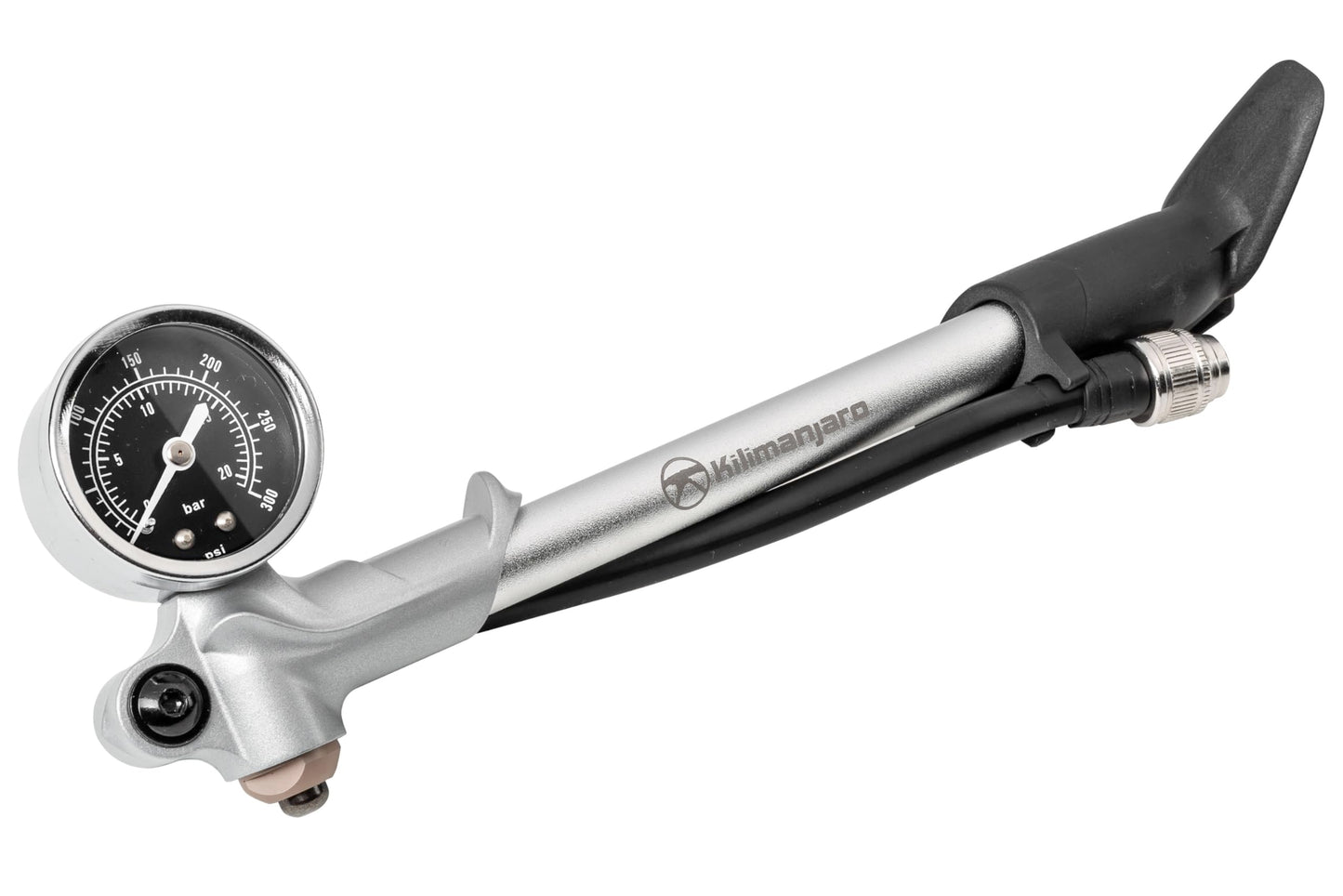 Kilimanjaro Bicycle Shock Pump with Aluminum Barrel and Shaft – Accurate Gauge for Suspension Forks and Rear Shocks – Durable Bike Repair Tool – 910550ECE