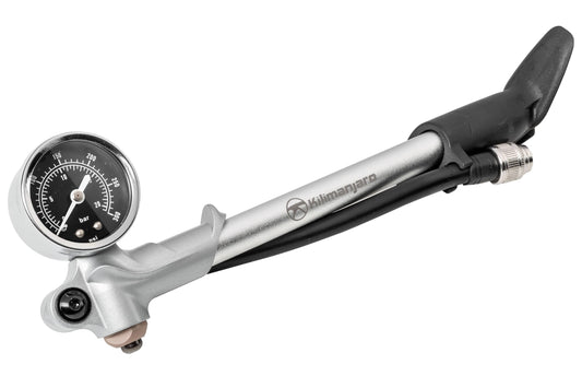 Kilimanjaro Bicycle Shock Pump with Aluminum Barrel and Shaft – Accurate Gauge for Suspension Forks and Rear Shocks – Durable Bike Repair Tool – 910550ECE