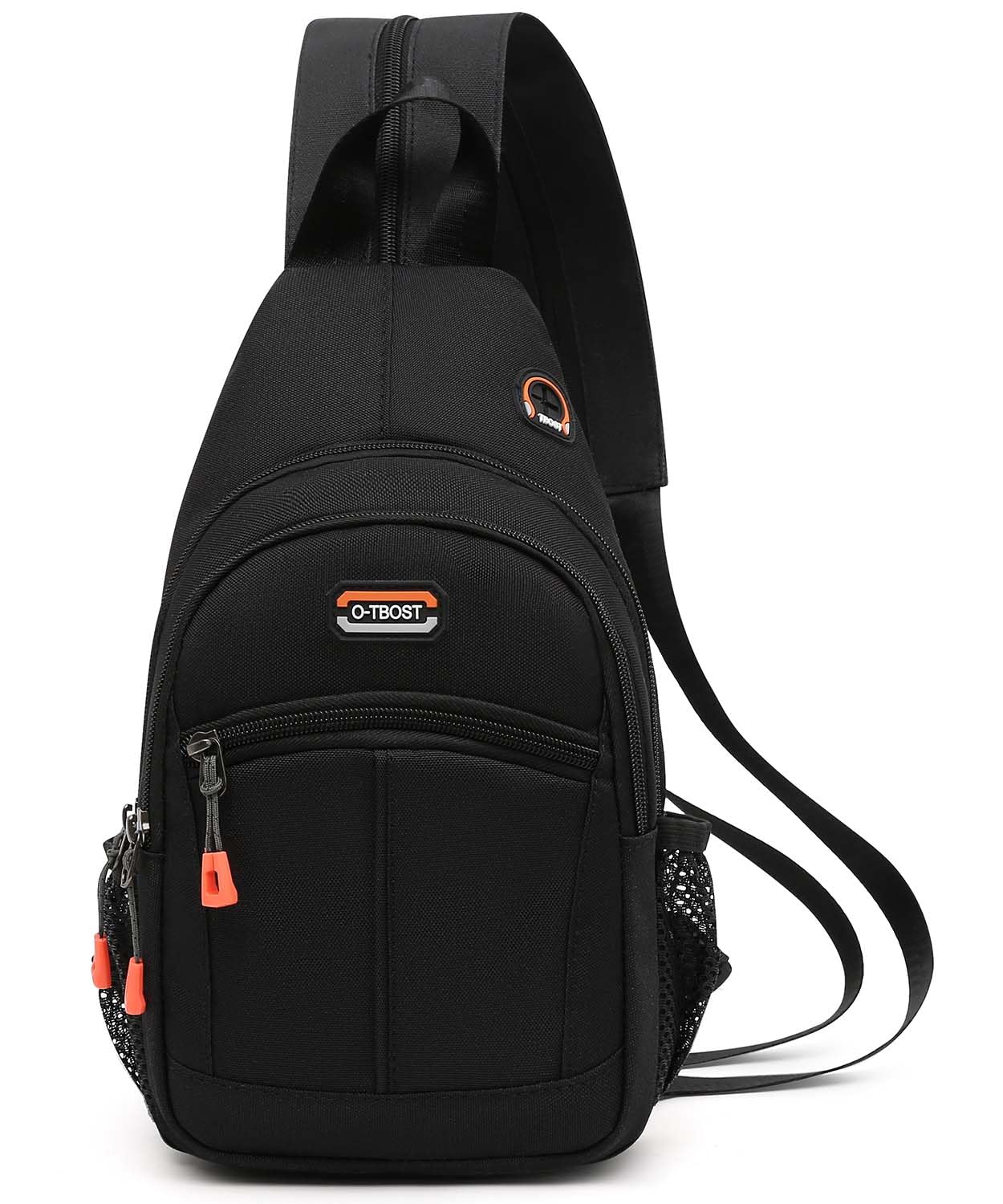 Semikk Small Sling Bag Crossbody Backpack for Men Women Sling Backpack Hiking Daypack Multipurpose Cross Body Chest Bag, Middle Line-Black