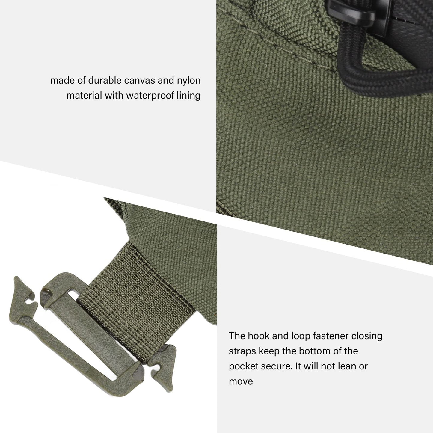 Backpack Shoulder Strap Pouch,Clip On Pouch Attachment Bag Accessory Clip Sundries Pocket Smartphone Pack Case Phone Holder(ArmyGreen)