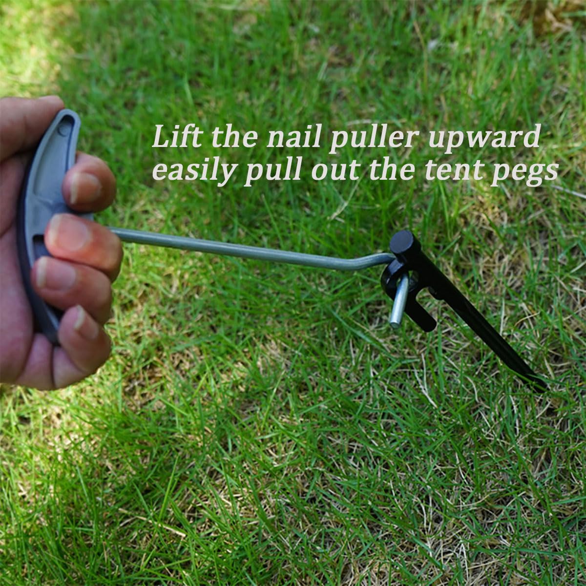 LAIYOHO 3 Pcs Outdoor Tent Peg Puller Extractor with Plastic Handles, Portable Tool for Camping and Other Outdoor Activities.