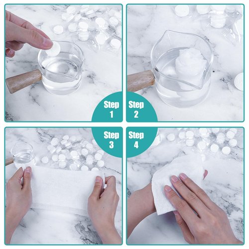 Khrgovd 100PCS Compressed Towel Tablets Mini Disposable Compressed Towel Tablets,Bulk Coin Tissues,Disposable and portable face towels suitable for travel, Camping, Sports, Beauty Salons, Home use