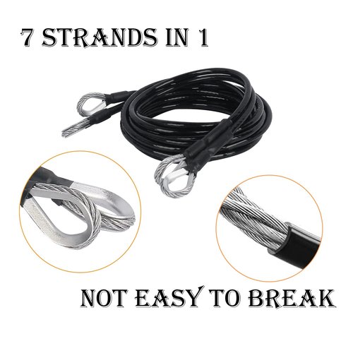 DSYBOKO 2-Pack 59 Inch Fitness Extension Cable Home Gym Cable Pulley System Fitness Cable for Pulley Machine Accessories,Thick 5Mm Heavy Duty Pulley Cable for Home Gym