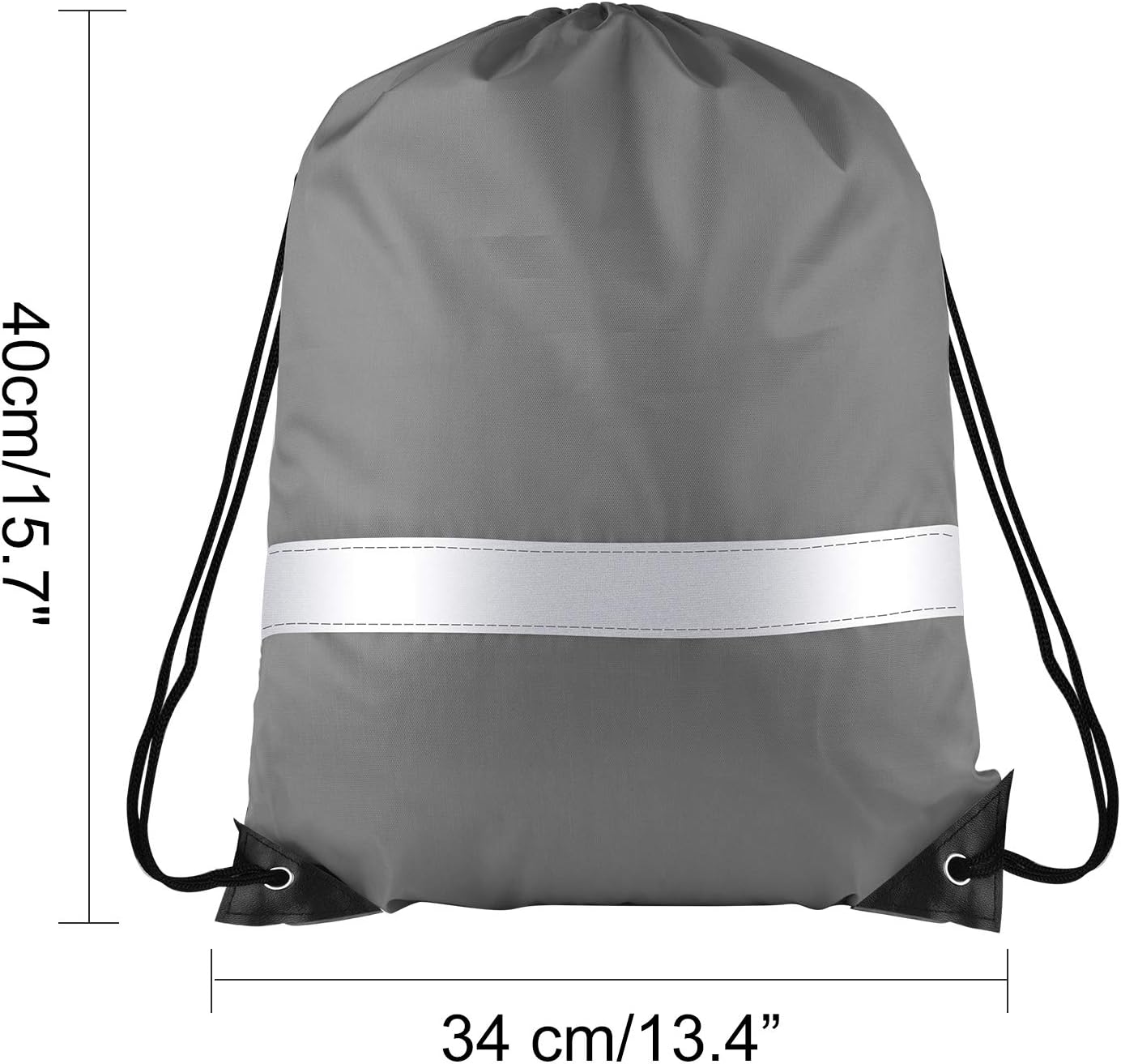 KUUQA 15 Pack Drawstring Backpack Bag Bulk Reflective Backpack String Bags Cinch Sack Backpack for Team Yoga Sport Gym Traveling
