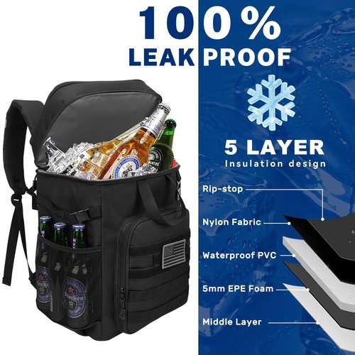 onedayHI Backpack Cooler,45/55 Cans Backpack Coolers Insulated Leak Proof for Men Women,43L Soft Lightweight Travel Cooler Lunch Box Backpack for Hiking,Camping,Beach