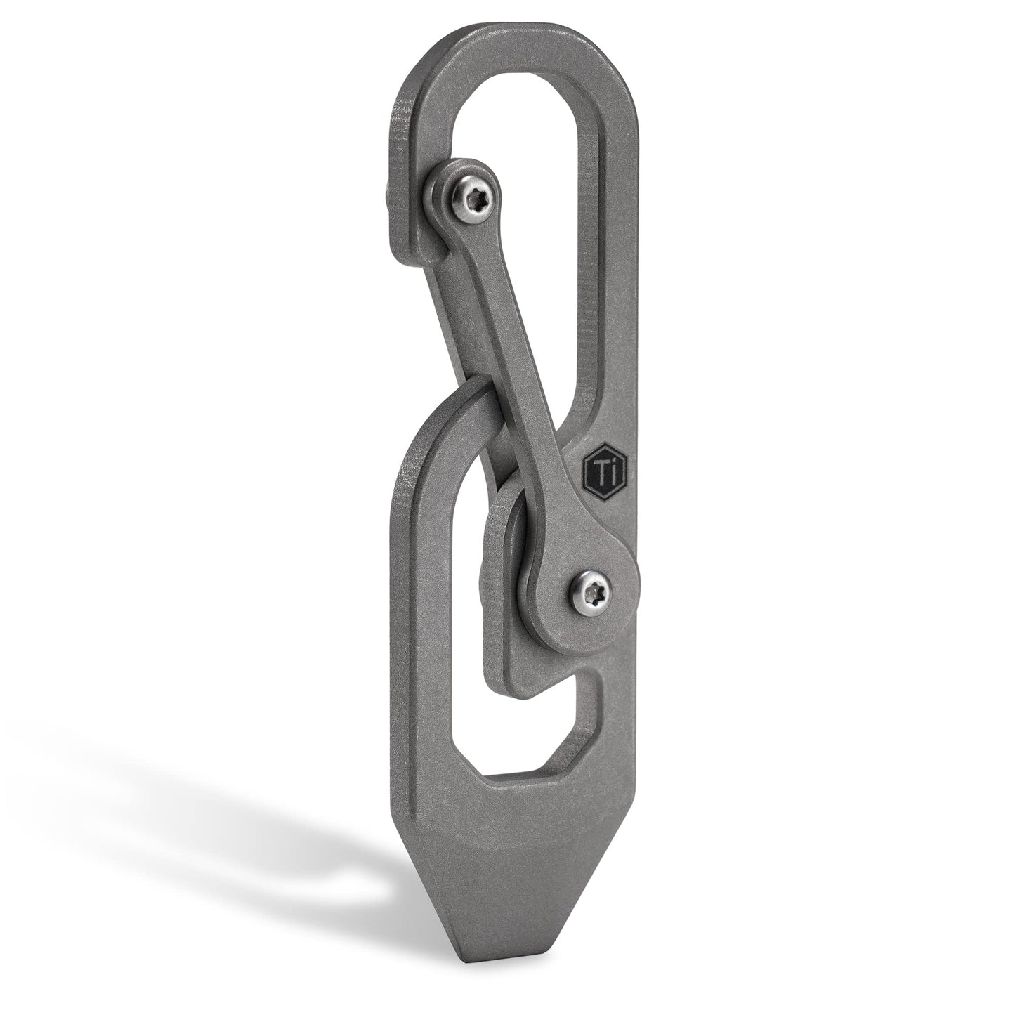 KeyUnity KU04 Titanium Carabiner Keychain Tool, Quick Release Carabiner with Pry Bar Function for Everyday Carry