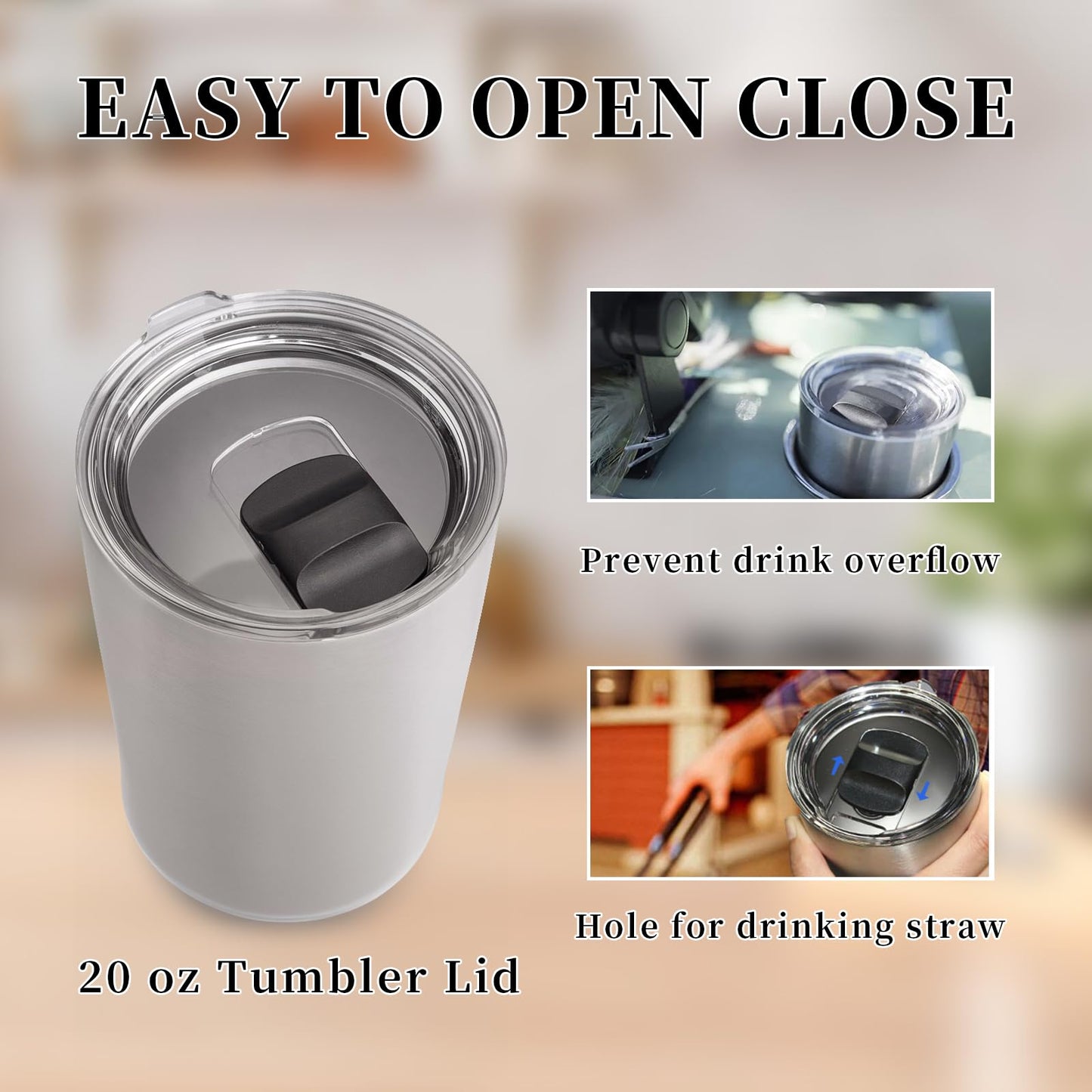 20oz Tumbler Lid(2 Pack), Replacement Lids Compatible for YETI 20 oz Tumbler, 10/24 oz Mug and 10 oz Lowball Magnetic Replacement Cup Covers Yeti Lids BPA Free