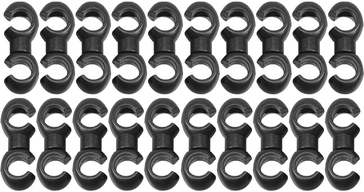 20Pcs Bike Cable Clips Hook, Bicycle Rotating S-Hook Shift and Brake Cable Housing Fixing Holder Parts & Components for Cycling MTB Gear Cable