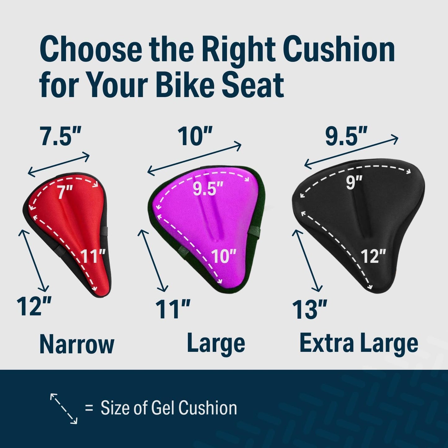 Bikeroo Comfort Bike Seat Cushion - Padded Gel Cover for Exercise, Mountain & Road Bikes, Universal Fit for Peloton & Stationary Bikes