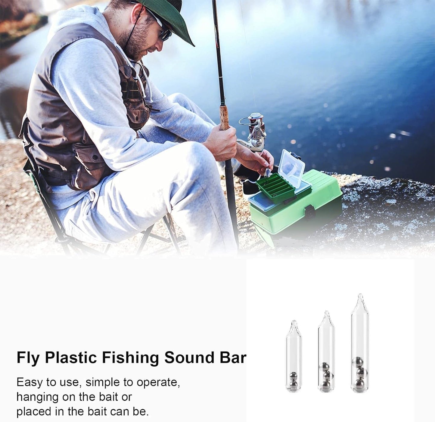 (Pack of 50) Glass Rattle Worm Jig Fishing Lure Insert Tube Rattles Shake Attract Fly Tie Tying 3mm/4mm/5mm (3x16mm)