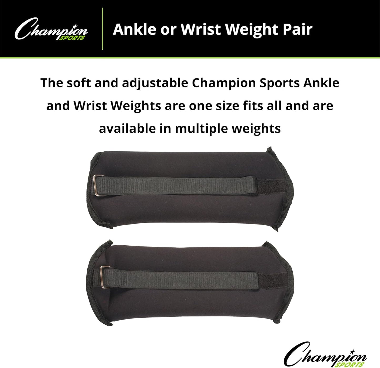 Champion Sports Soft Adjustable Ankle and Wrist Weights