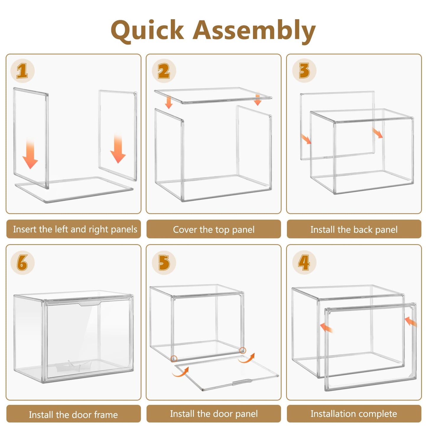 Football Display Case, Clear Stackable PET Storage Bins with Magnetic Attraction Lid, UV Protected Display Case for Autographed Footballs, Action Figure, Handbag, Models, Shoe Organizer