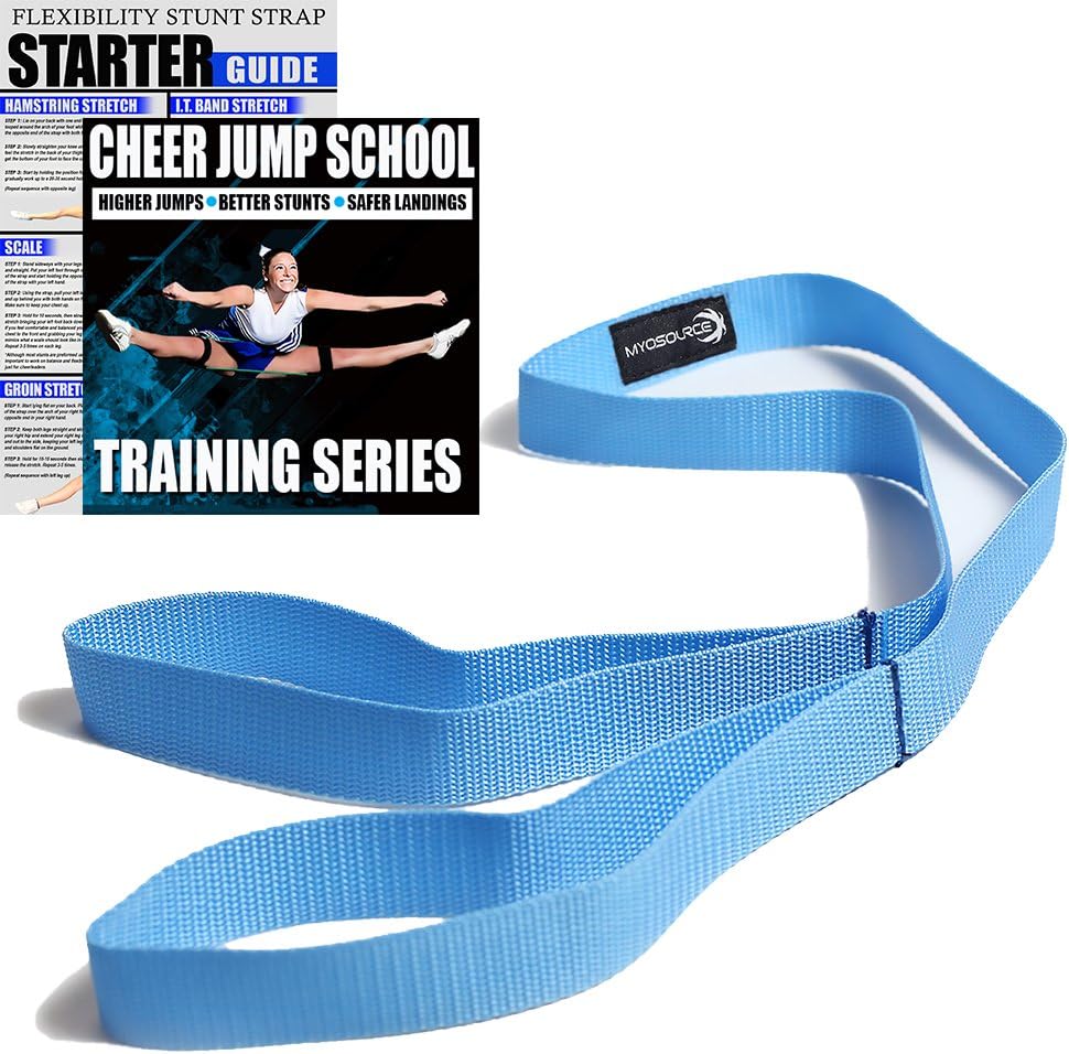 Cheer Kinetic Bands Cheerleader Flexibility and Strength Training | Improve Jumps, Stunts, Landings | 4-Level Leg Resistance Bands & 12 Stunt Strap Color Options, Digital Training Downloads