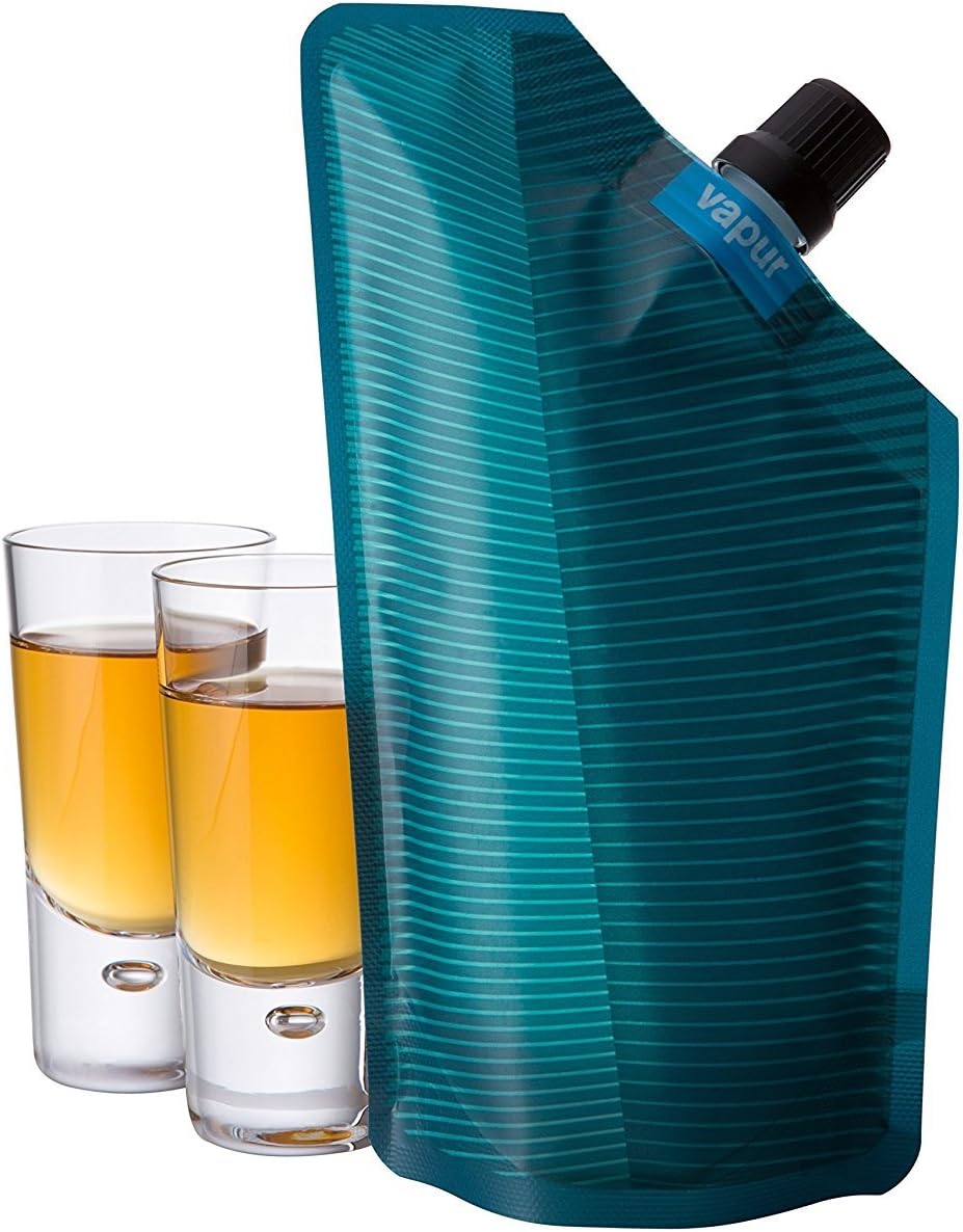 Vapur Portable Flask, Discrete Collapsible Flask With Pour Spout, Enjoy Your Beverage On The Go, Perfect for Tailgates, Cruises, Concerts and Camping, 10 Ounce, Teal, Pack of 1