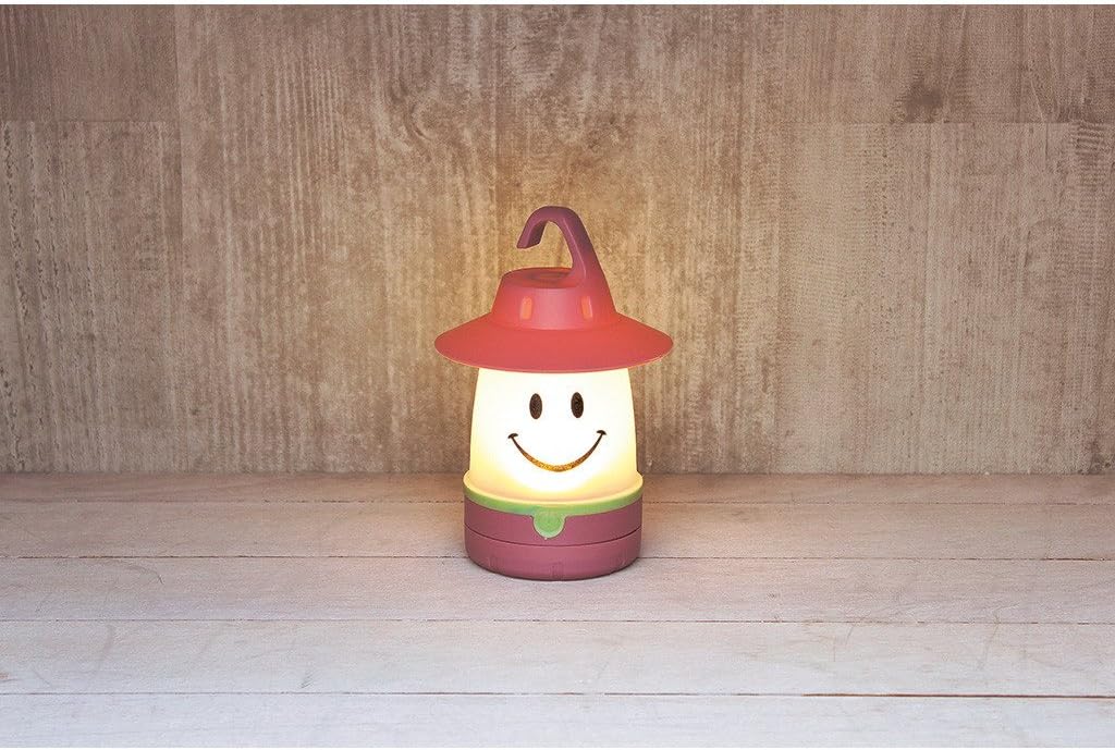 Smile LED Lantern: Portable Night Light Camping Lantern For Kids (Hibiscus),Red