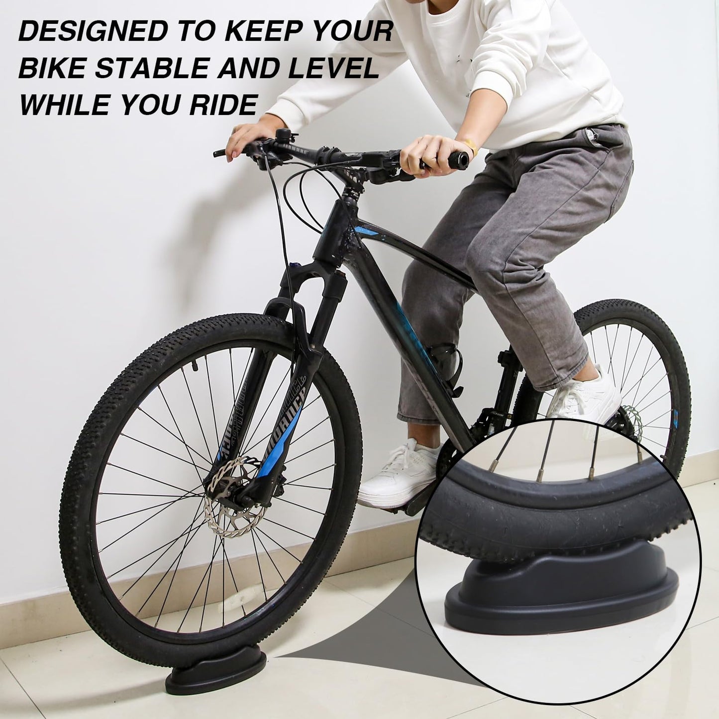 Tobefore Bike Front Wheel Riser Trainer Block with Anti-Skid Design for Indoor Training Compatible with Stationary, Mountain and Road Bikes