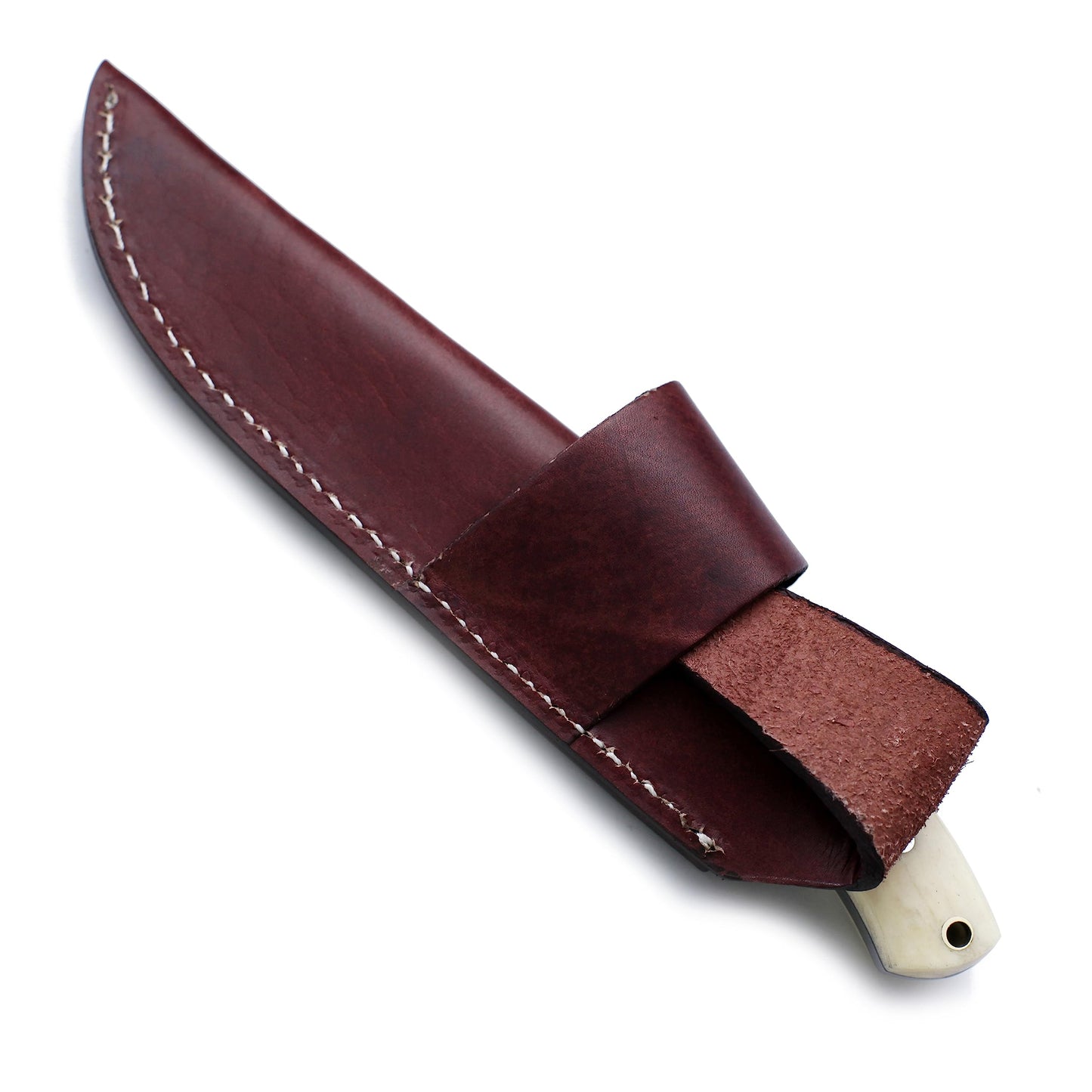 WolfKlinge Handmade Damascus Steel Knife Bowie for Hunting,Survival,Camping,Bushcrafting and Fishing Fixed Blade Dagger with Drop point Full Tang Micarta Handle-Cowhide-Leather Sheath - WKD-793
