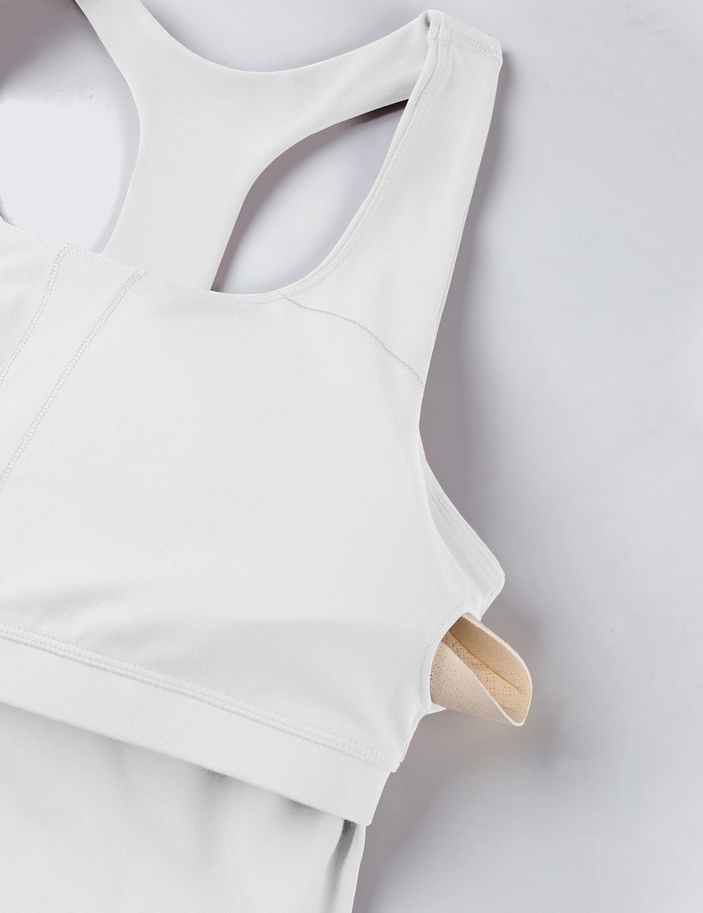 BAYDI Clouduxi Workout Tank Tops for Women Racerback Yoga Shirts with Built in Bra Gym Athletic Sleeveless Camisole White