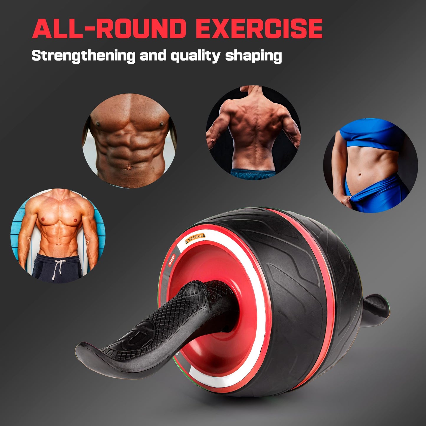 Ab Roller Wheel with Knee Pad Mat,Automatic Rebound Abdominal Wheel Abs Workout Equipment,Home Gym Equipment,No Noise Ab Wheel for Men&Women Abdominal