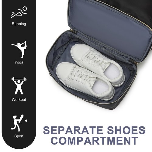 seyfocnia Gym Backpack for Women,Gym Bag with Shoe Compartment Lightweight Travel Workout Sports Backpack Womens Black