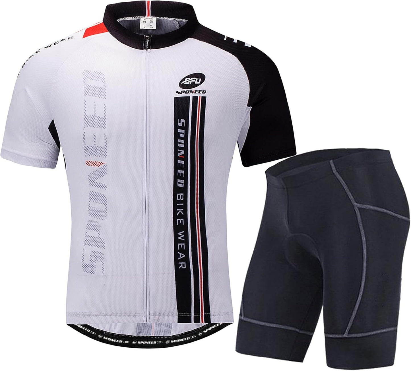 sponeed Men Cycle Outfit Set Bicycle Jersey Road Biker Shorts Trianthlon Cycling Gear Shirts