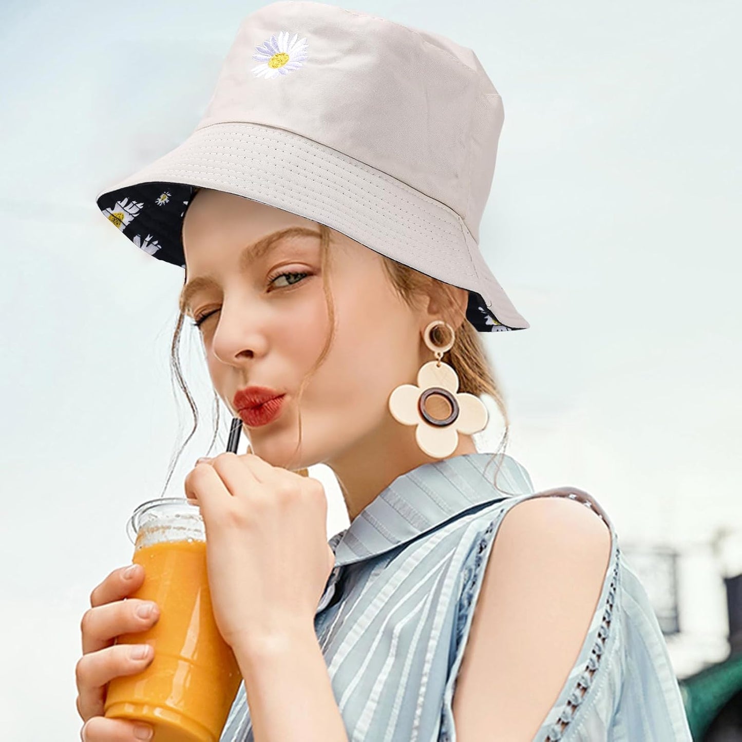 Reversible Cotton Sun Hat for Women | Summer Travel & Beach Fishing Cap