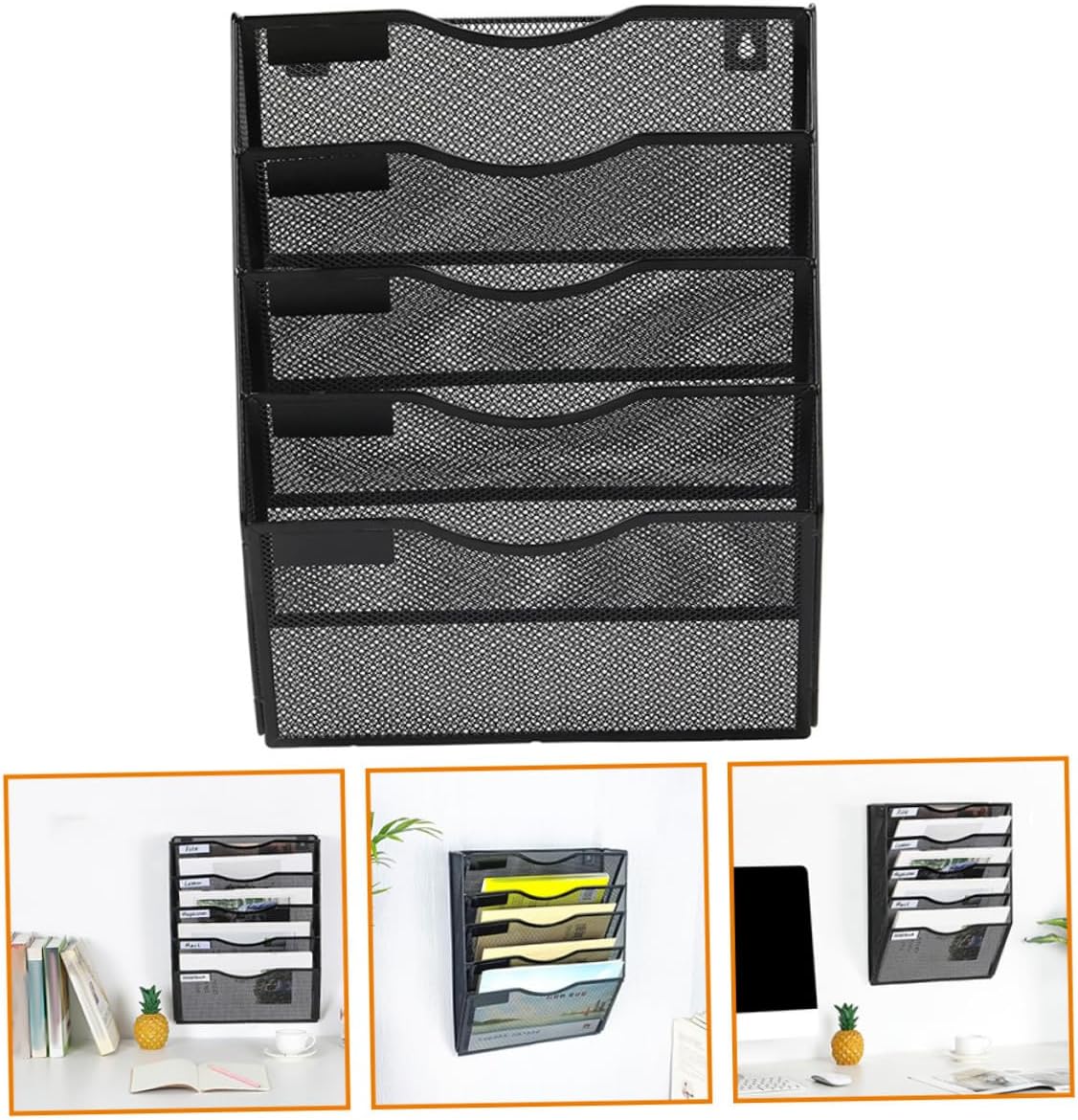 Wall-mounted Document Organizer Sturdy Mesh File Holder for Office Multi-use Rack for Magazines Catalogs and Documents Stylish File Management