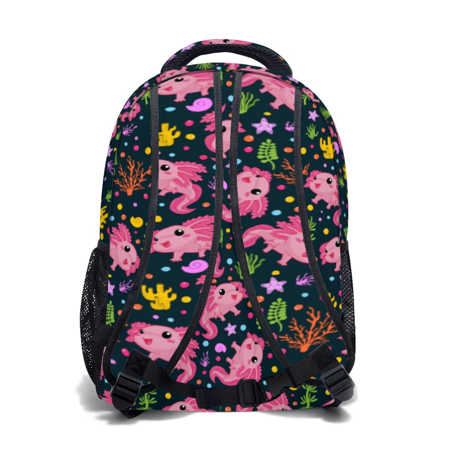 Keiutexe Axolotl Salamander Backpack With Adjustable Padded Shoulder Straps 17 Inch Daypacks For College Travel
